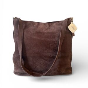 Vintage Coach NWT Nubuc Chocolate Brown Tribeca Large Hobo Tote 4394